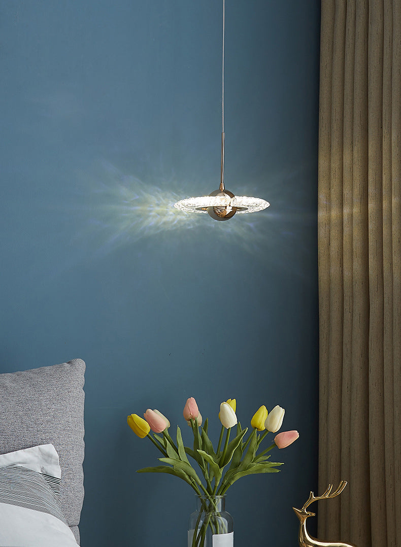 Gold geometrische LED-LED-Anhänger Licht im modernen Luxusstil Zine-Alloy-Hanglicht mit Acrylschatten