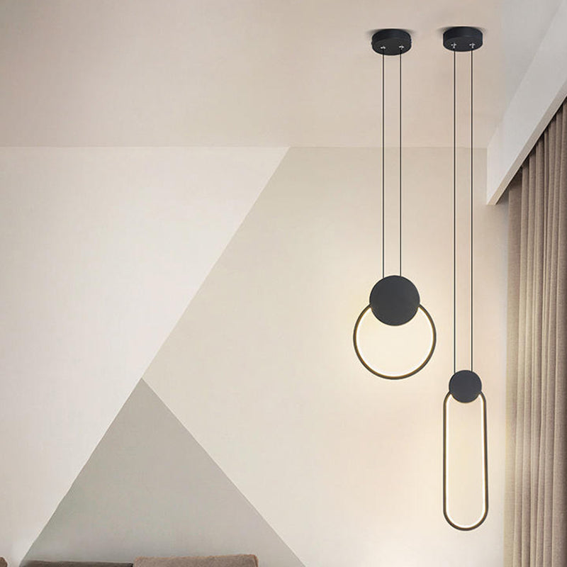 Geometric Acrylic LED Ceiling Light in Modern Singularity Wrought Iron Pendant Light for Commercial Place