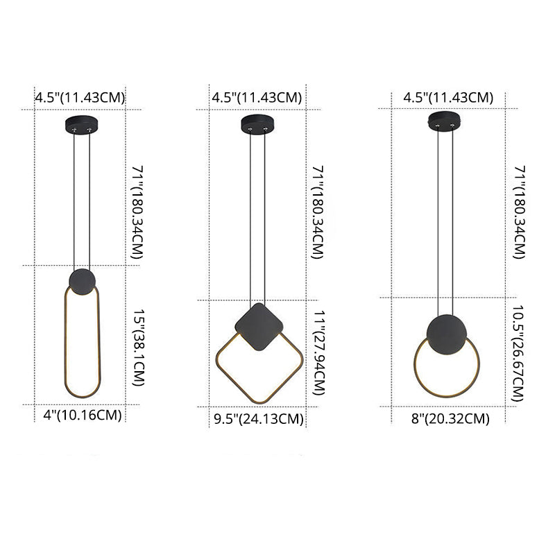 Geometric Acrylic LED Ceiling Light in Modern Singularity Wrought Iron Pendant Light for Commercial Place