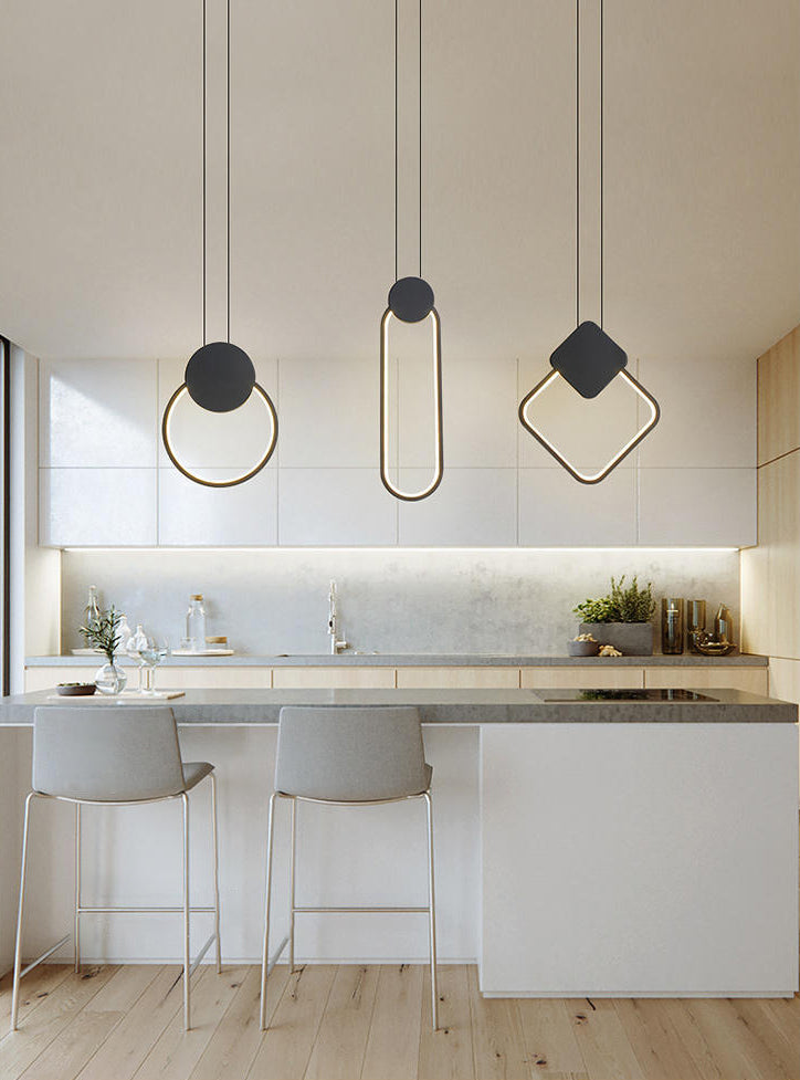 Geometric Acrylic LED Ceiling Light in Modern Singularity Wrought Iron Pendant Light for Commercial Place