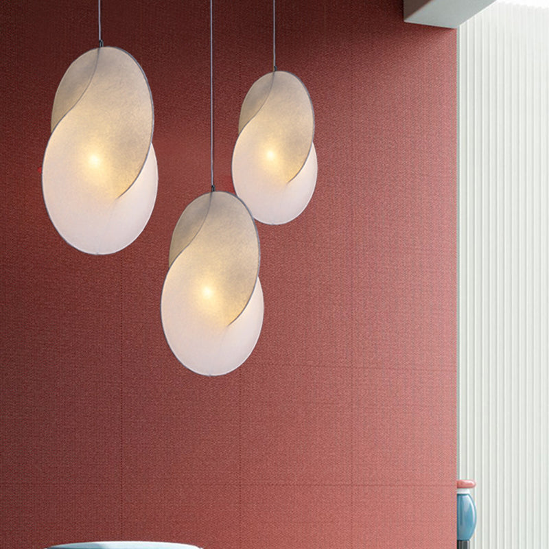 3-licht zijden hangend licht in moderne beknopte stijl roestvrijstalen geometrische hanglamp in het wit