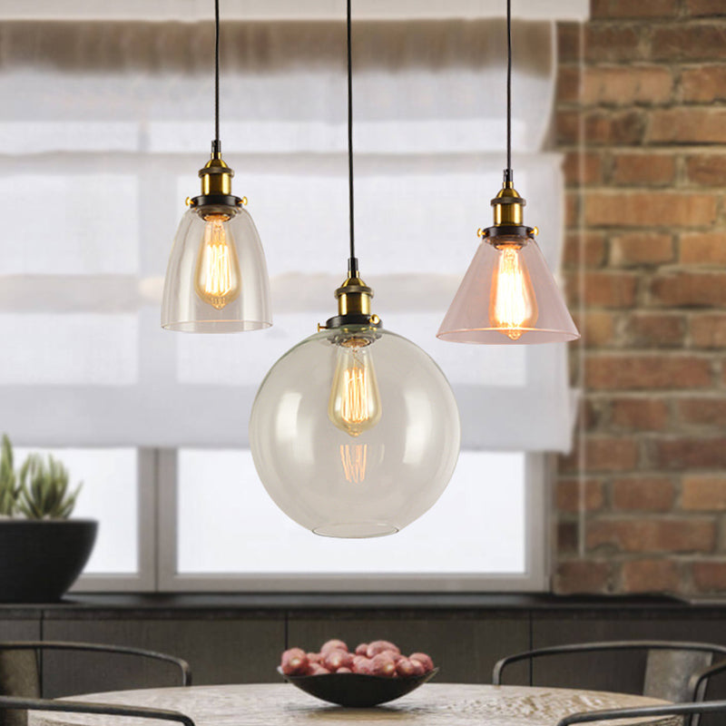 Dachbodenstil Schattierter Anhänger Beleuchtung Fixierglas Hanging Leuchte für Esszimmer