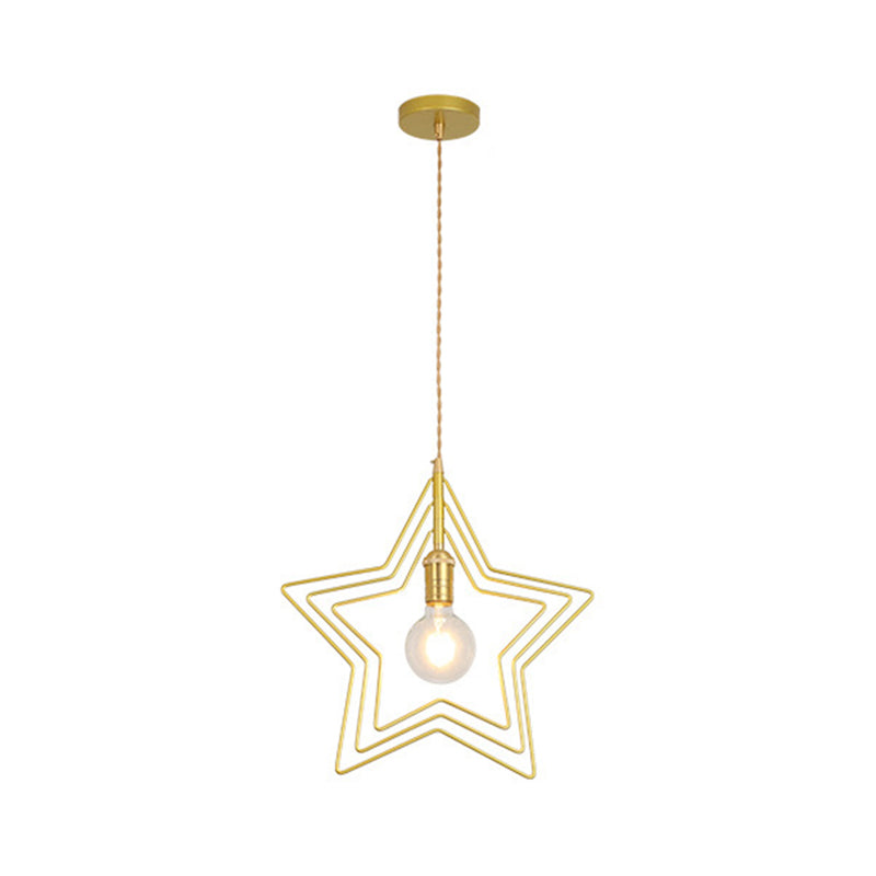 Comedor geométrico Luz de lámpara colgante de estilo loft techo colgante de oro de metal