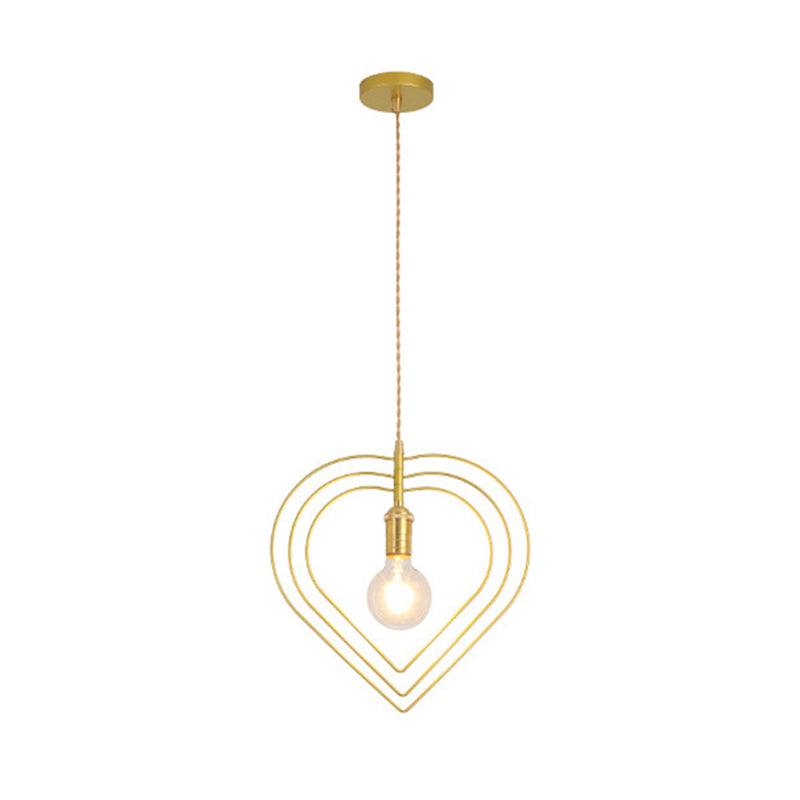 Comedor geométrico Luz de lámpara colgante de estilo loft techo colgante de oro de metal