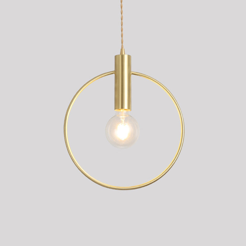 Comedor geométrico Luz de lámpara colgante de estilo loft techo colgante de oro de metal