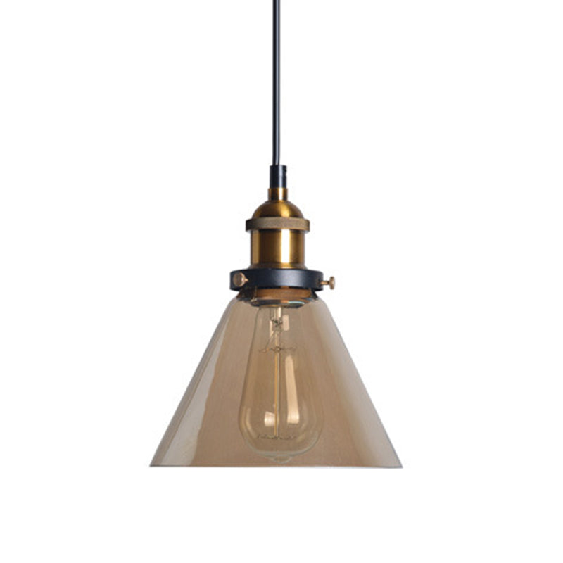 Vintage Industry Style Hanging Light Glass Shade Simplicity Single Bulb Pendant Light for Bedroom Dining Room