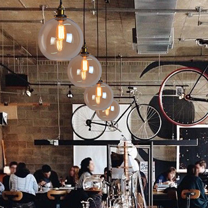 Vintage Industry Style Hanging Light Glass Shade Simplicity Single Bulb Pendant Light for Bedroom Dining Room