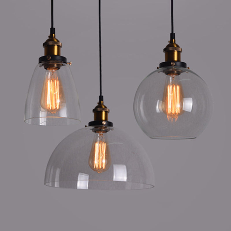 Vintage Industry Style Hanging Light Glass Shade Simplicity Single Bulb Pendant Light for Bedroom Dining Room
