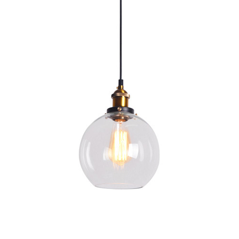 Vintage Industry Style Hanging Light Glass Shade Simplicity Single Bulb Pendant Light for Bedroom Dining Room