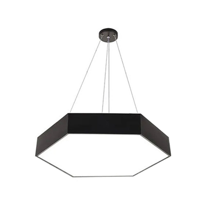 Black Geometric LED Pendant Light in Modern Concise Style Aluminium Hanging Light with Acrylic Shade