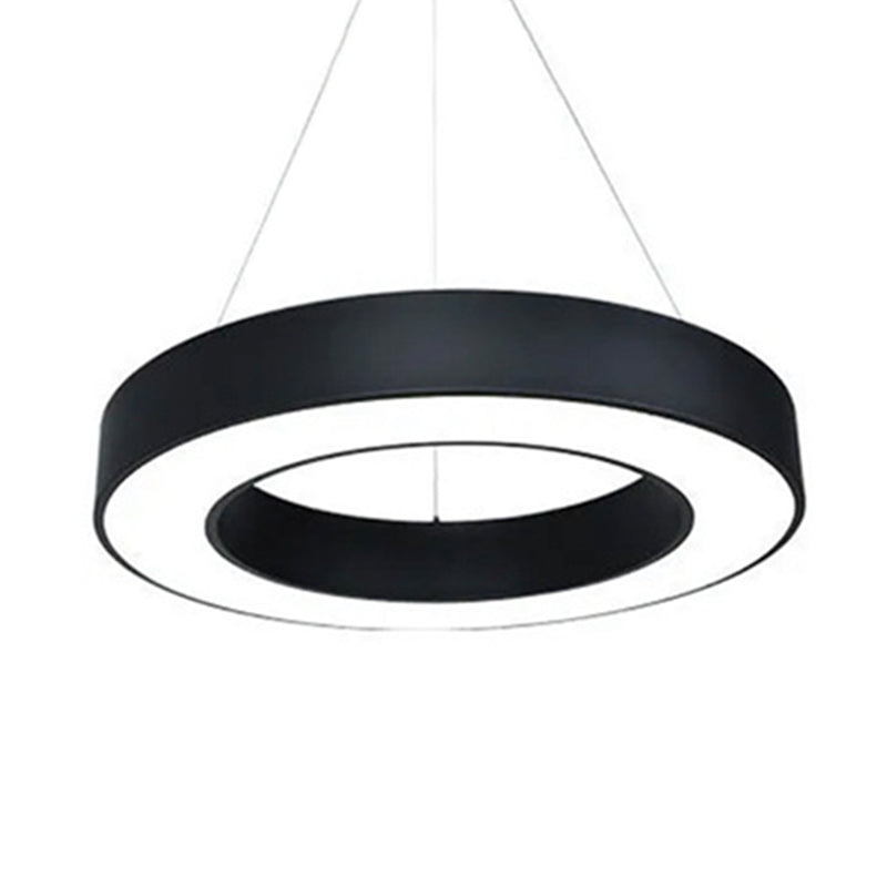Black Geometric LED Pendant Light in Modern Concise Style Aluminium Hanging Light with Acrylic Shade