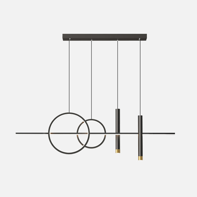 Silicone LED Linear Island Pendant Light in Modern Creative Style Wrought Iron Pendant Light for Interior Spaces