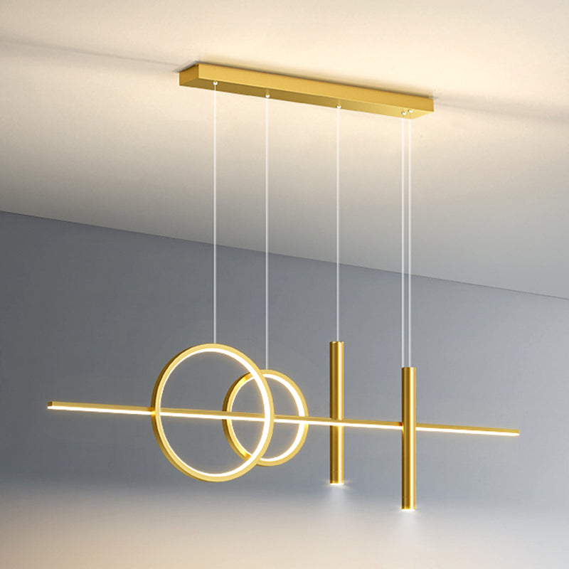 Silicone LED Linear Island Pendant Light in Modern Creative Style Wrought Iron Pendant Light for Interior Spaces