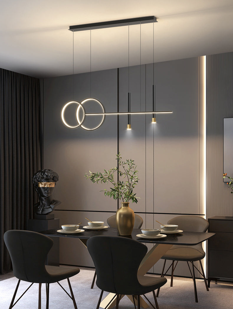 Silicone LED Linear Island Pendant Light in Modern Creative Style Wrought Iron Pendant Light for Interior Spaces