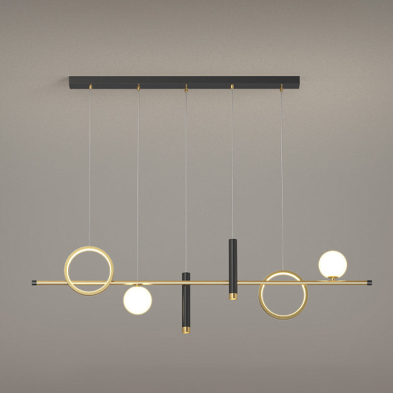 Modern Creative LED Island Light Aluminium Linear Pendant Light with Acrylic Shade