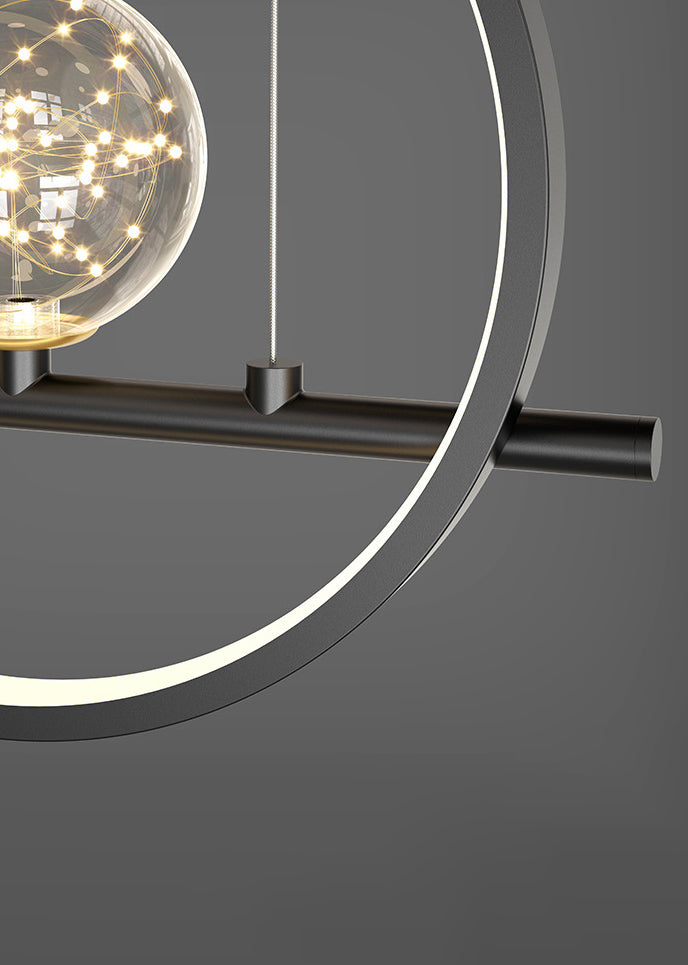 Luce a sospensione dell'isola a led nera nella moderna luce a sospensione lineare in alluminio in alluminio con ombra silicone