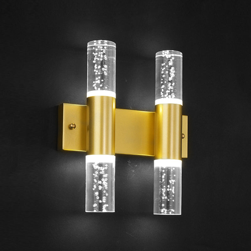 Moderno cilindro in stile di lusso su e giù a parete a led sconce cristallo montato lampada montata per camera da letto