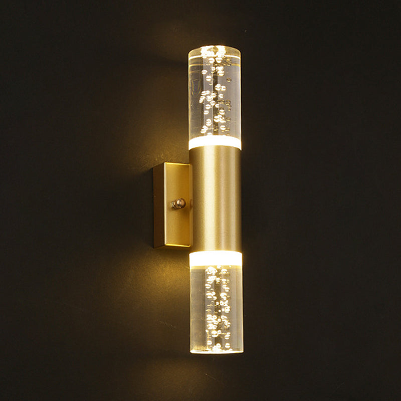 Moderno cilindro in stile di lusso su e giù a parete a led sconce cristallo montato lampada montata per camera da letto