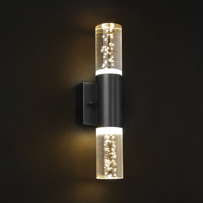 Moderno cilindro in stile di lusso su e giù a parete a led sconce cristallo montato lampada montata per camera da letto