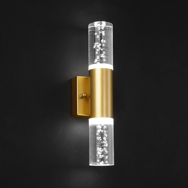 Moderno cilindro in stile di lusso su e giù a parete a led sconce cristallo montato lampada montata per camera da letto