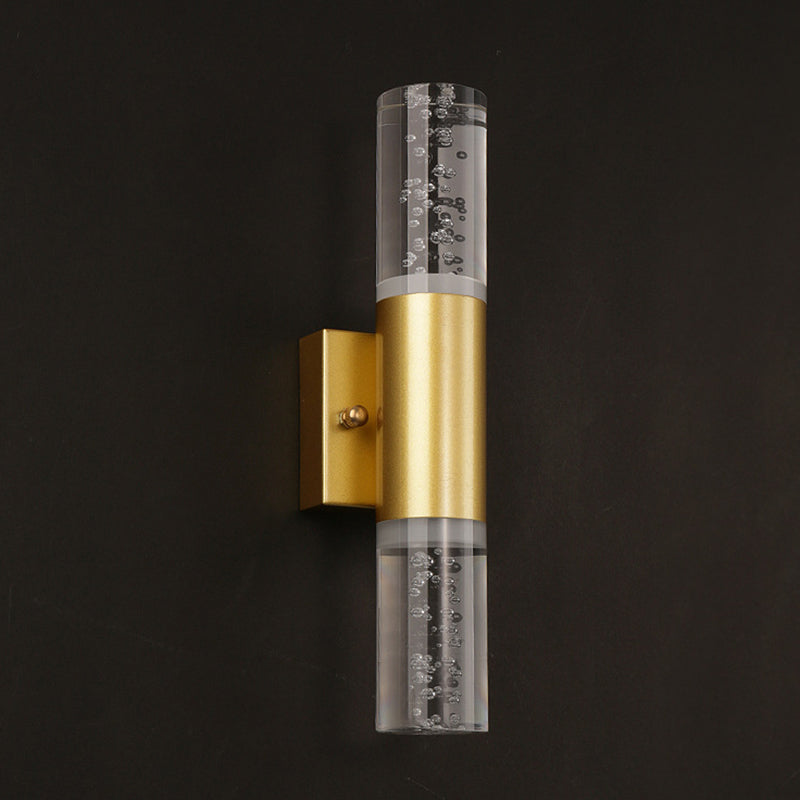 Moderno cilindro in stile di lusso su e giù a parete a led sconce cristallo montato lampada montata per camera da letto