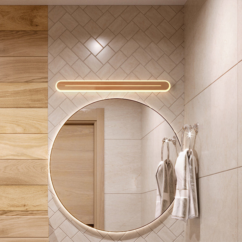 Luci da parete di vanità lineari Vintage Modern Simplicity Speccone parete in legno per bagno