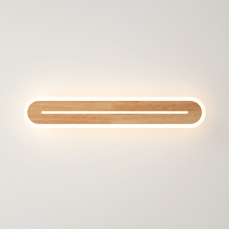 Luci da parete di vanità lineari Vintage Modern Simplicity Speccone parete in legno per bagno