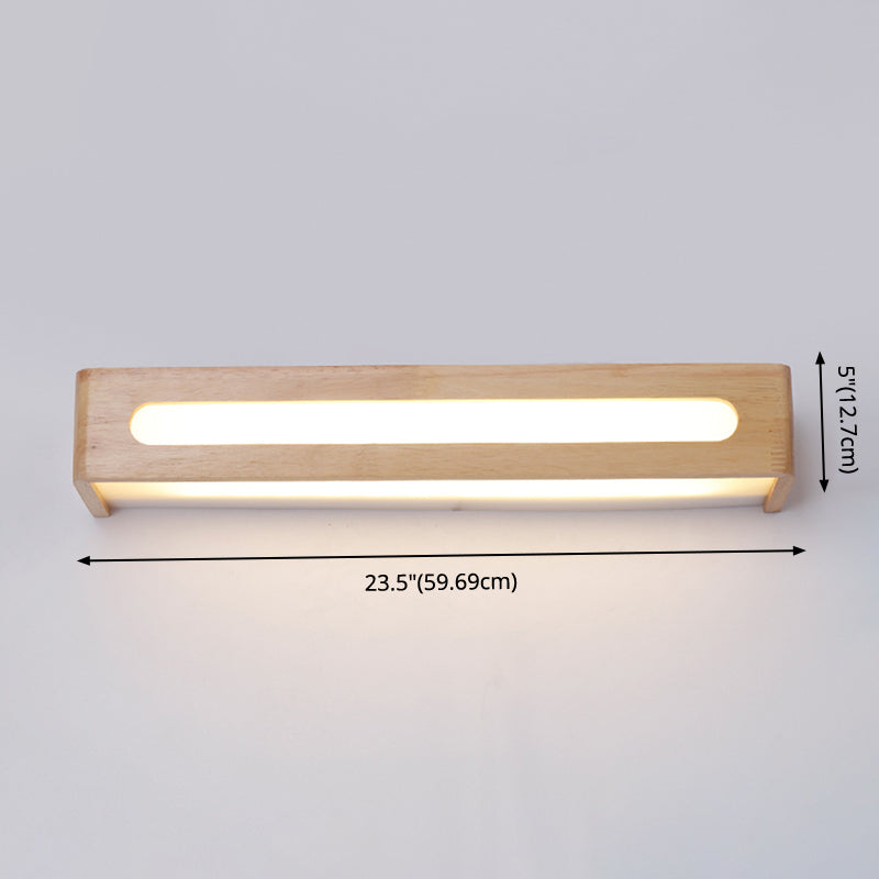 Semplicità rettangolo di vanità specchio luci da parete in legno per bagno