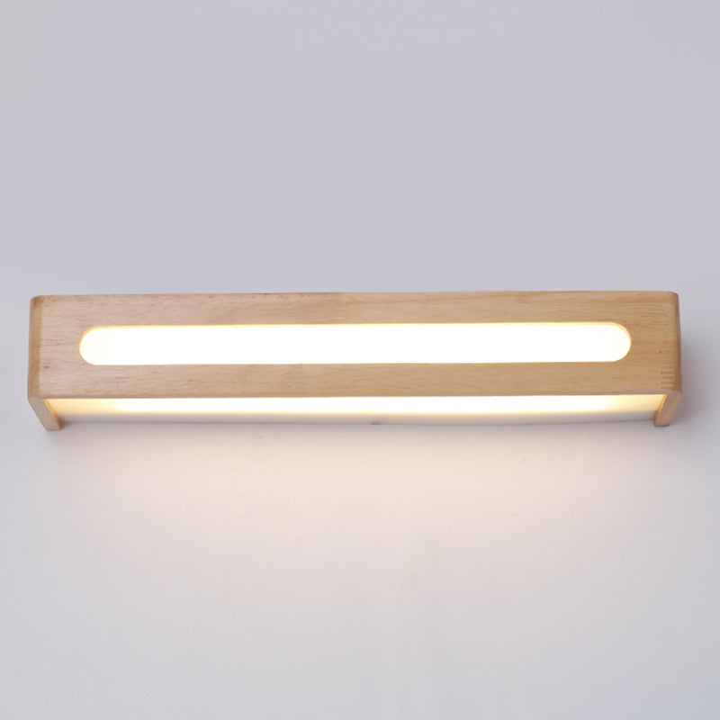Semplicità rettangolo di vanità specchio luci da parete in legno per bagno