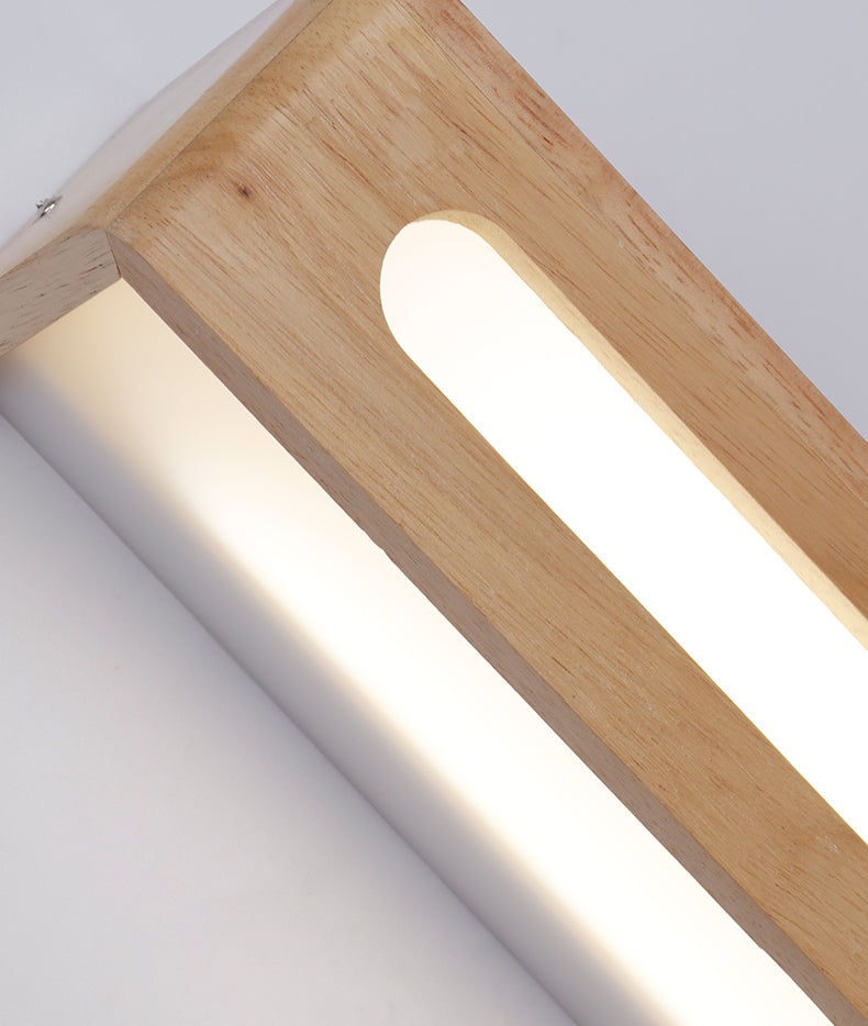 Semplicità rettangolo di vanità specchio luci da parete in legno per bagno