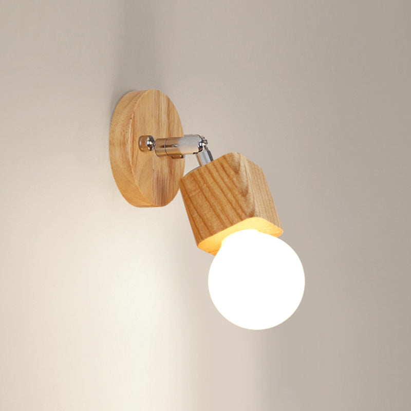 Bare Bulb Vanity Sconce Lights Ultra-modern Wood Wall Sconce Lighting for Bathroom