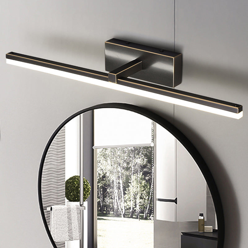Modern Minimalist Style Linear Wall Mounted Vanity Lights Copper Flush Mount Wall Sconce for Bathroom