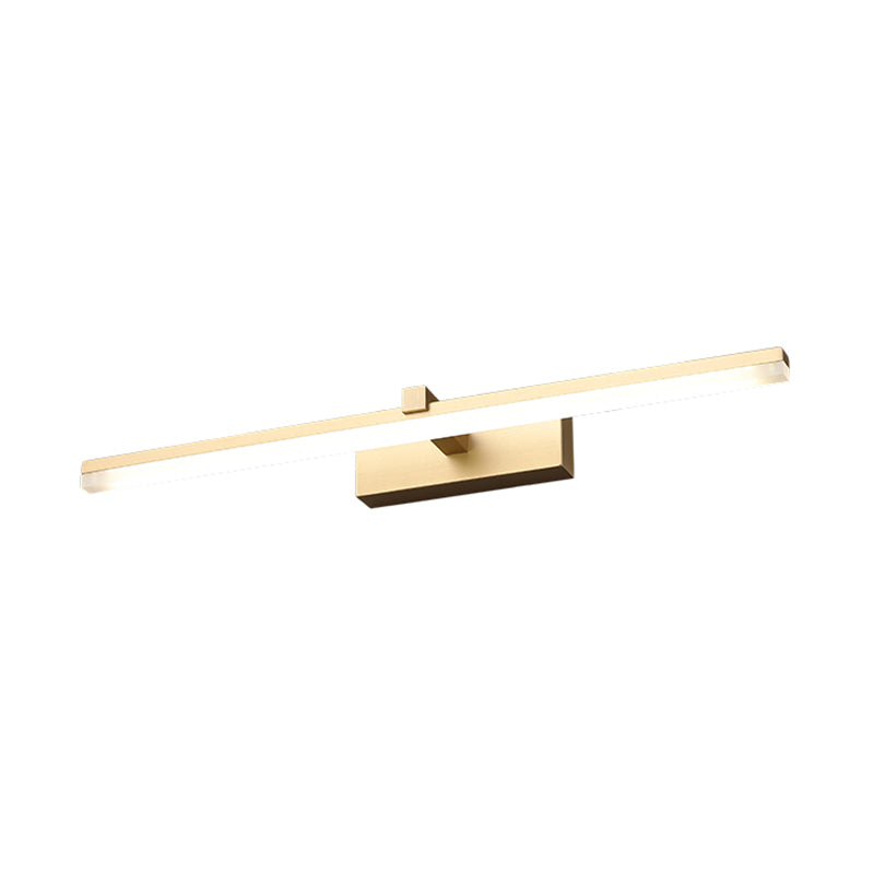 Modern Minimalist Style Linear Wall Mounted Vanity Lights Copper Flush Mount Wall Sconce for Bathroom