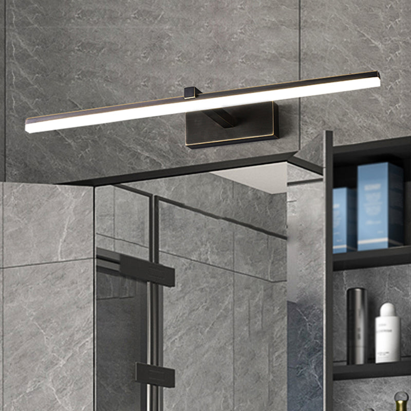 Modern Minimalist Style Linear Wall Mounted Vanity Lights Copper Flush Mount Wall Sconce for Bathroom