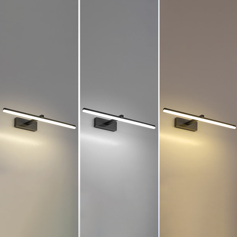 Modern Minimalist Style Linear Wall Mounted Vanity Lights Copper Flush Mount Wall Sconce for Bathroom
