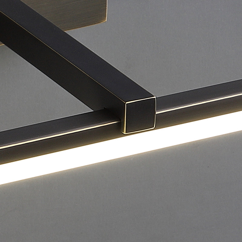 Modern Minimalist Style Linear Wall Mounted Vanity Lights Copper Flush Mount Wall Sconce for Bathroom