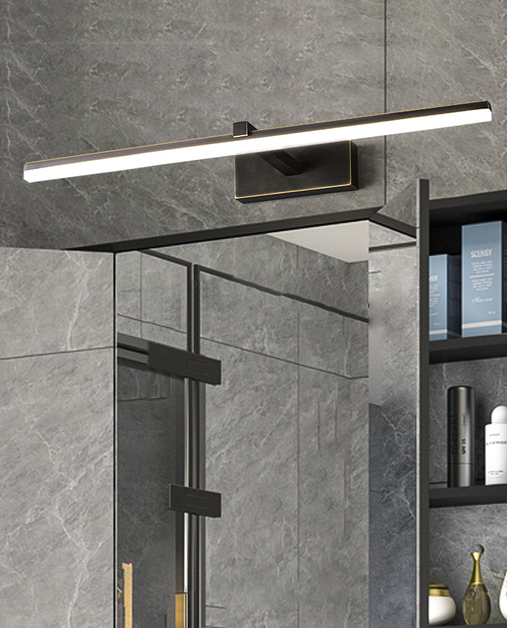 Modern Minimalist Style Linear Wall Mounted Vanity Lights Copper Flush Mount Wall Sconce for Bathroom