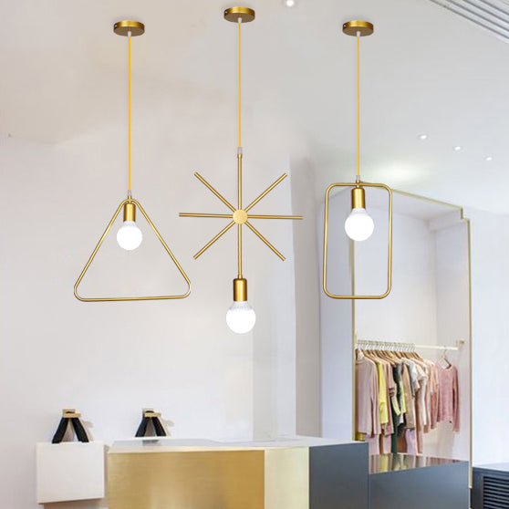 Metallhangende Deckenleuchte geometrische minimalistische Style Hanging Pendellicht für Stoffladen