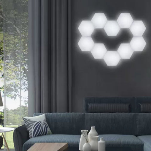 White Honeycomb Wall Sconce Light Decorative Modern Plastic LED Wall Lamp for Living Room
