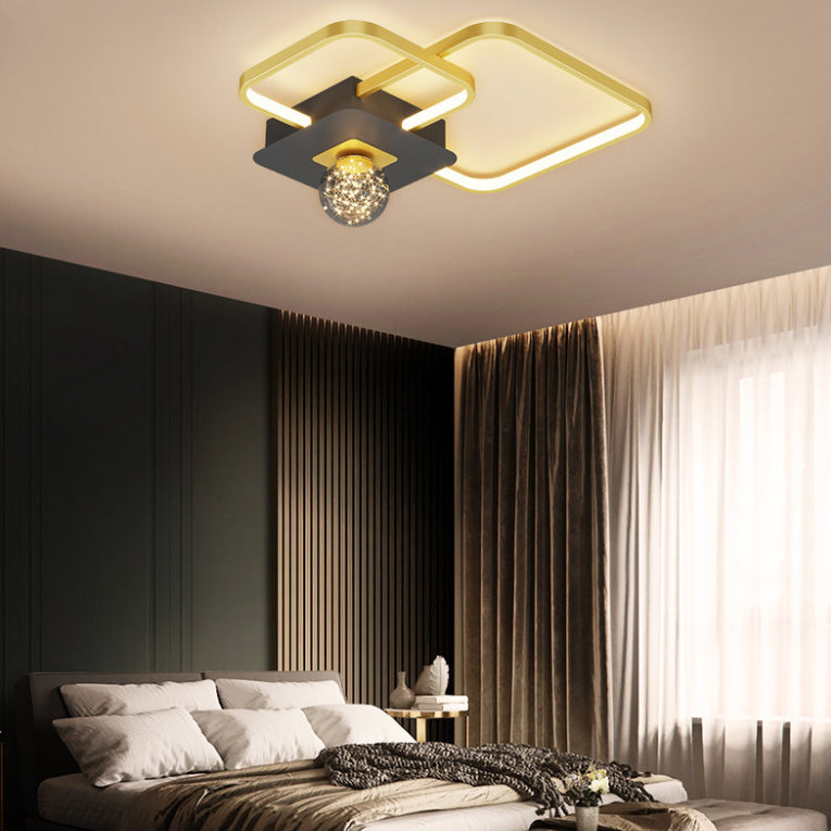 Modern Luxury Style Spherical Flush Mount Ceiling Light Fixtures Glass Ceiling Mount Chandelier