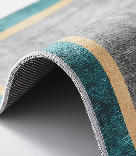 Dark Tone Simplicity Area Carpet Polyester Metal Lines Indoor Rug Anti-Slip Backing Carpet for Living Room