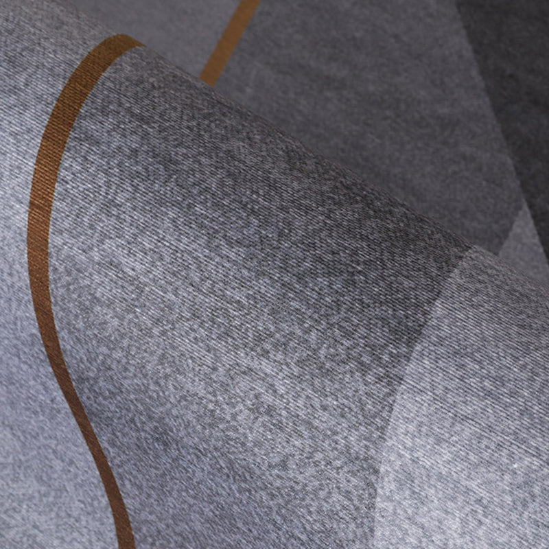 Grey Tone Modern Area Rug Polyester Geometric Splicing Print Rug Non-Slip Backing Indoor Rug for Living Room