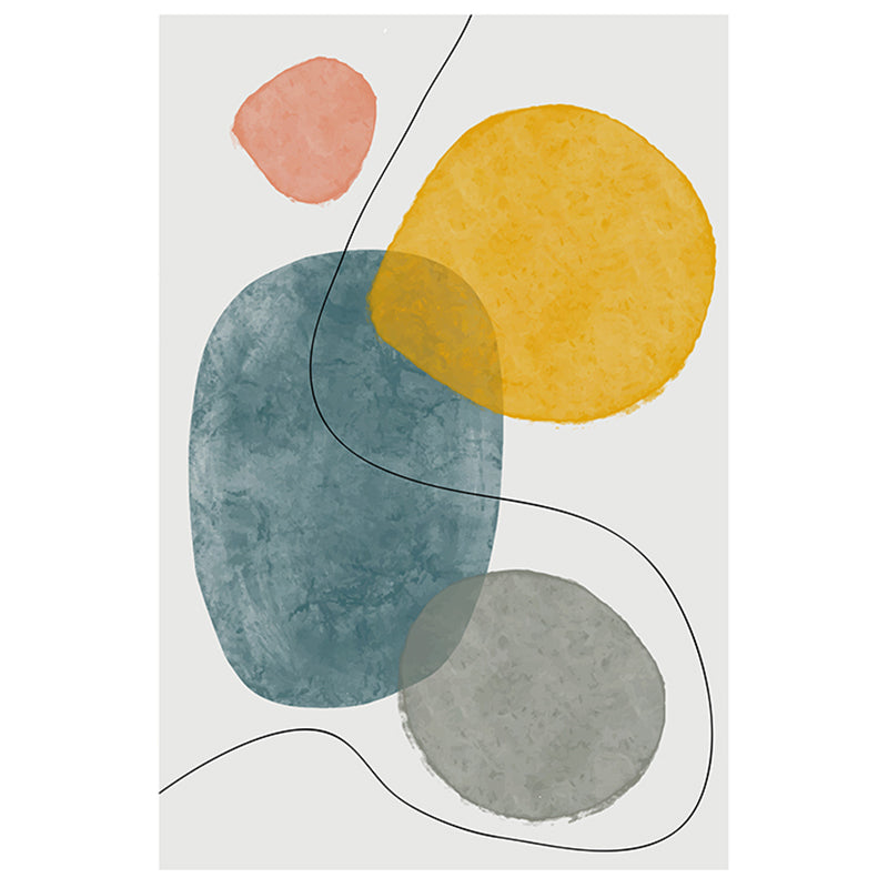 Casual Color Block Carpet White Tone Polyester Rug Anti-Slip Backing Carpet for Living Room