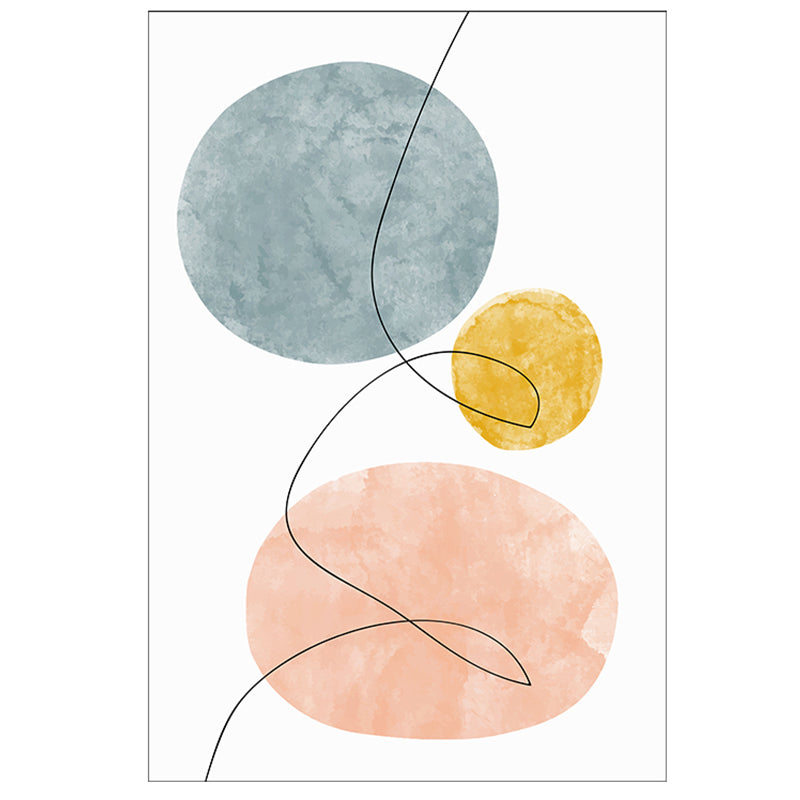 Casual Color Block Carpet White Tone Polyester Rug Anti-Slip Backing Carpet for Living Room