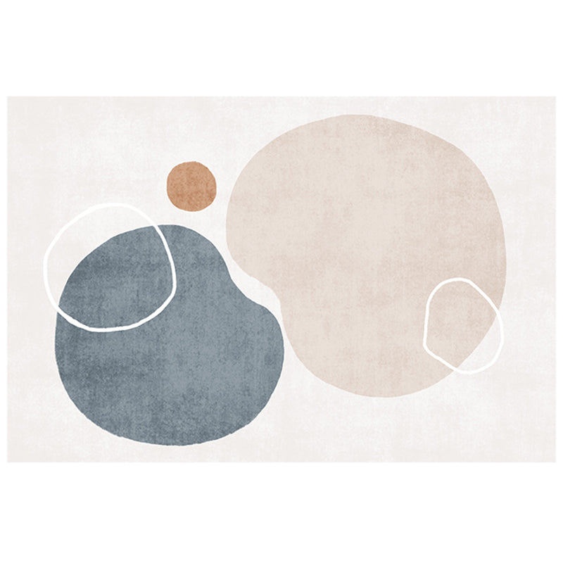 Apricot Tone Modern Indoor Rug Polyester Abstractic Print Carpet Easy Care Rug for Home Decoration