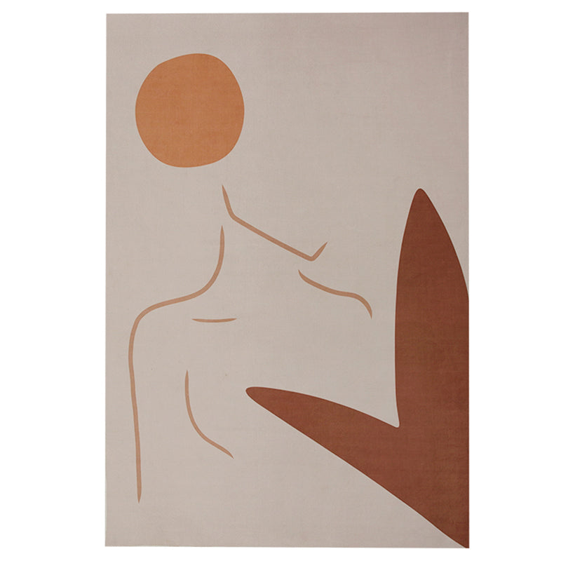 Aprikoseton Home Dekoration Teppich Einfachheit Farbblock gedruckter Fläche Teppich Polyester mit nicht rutscher Backing Teppich