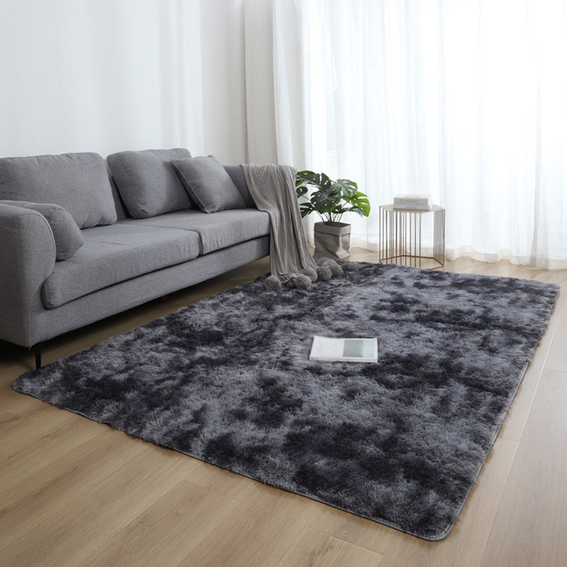 Trendy Modern Tie-dyed Indoor Rug Comfort Shag Rectangle Rug Polyester Stain Resistant Carpet for Living Room