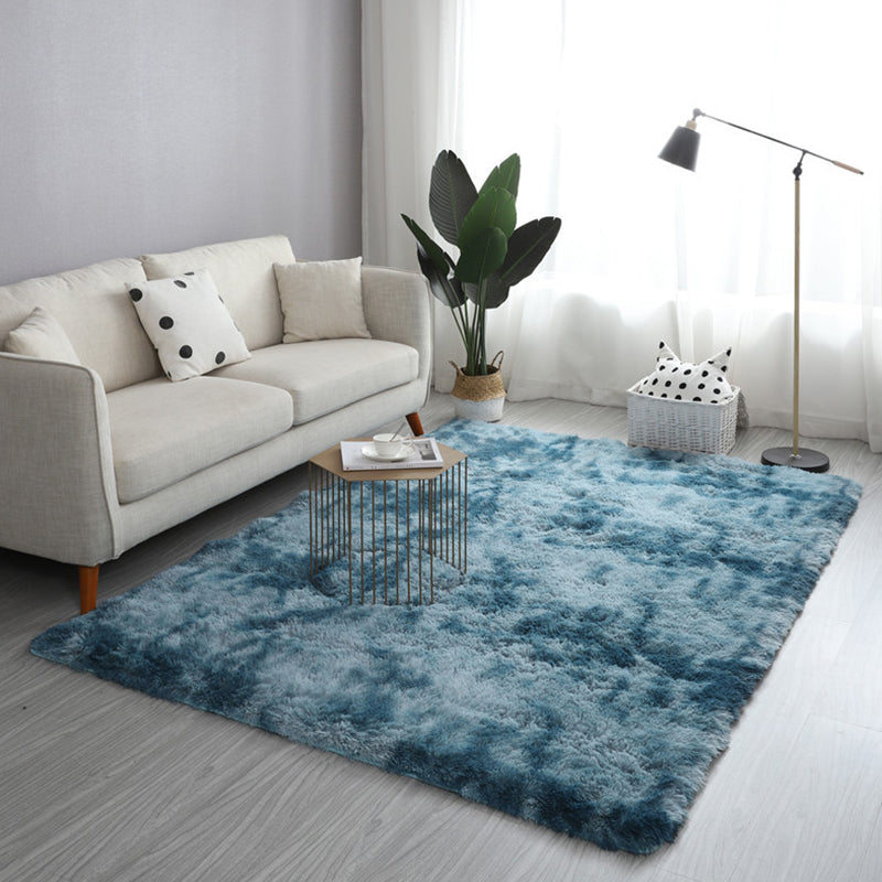 Trendy Modern Tie-dyed Indoor Rug Comfort Shag Rectangle Rug Polyester Stain Resistant Carpet for Living Room