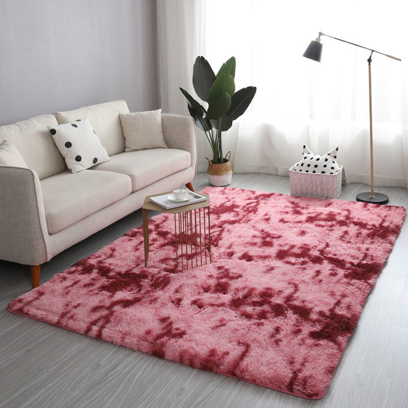 Trendy Modern Tie-dyed Indoor Rug Comfort Shag Rectangle Rug Polyester Stain Resistant Carpet for Living Room