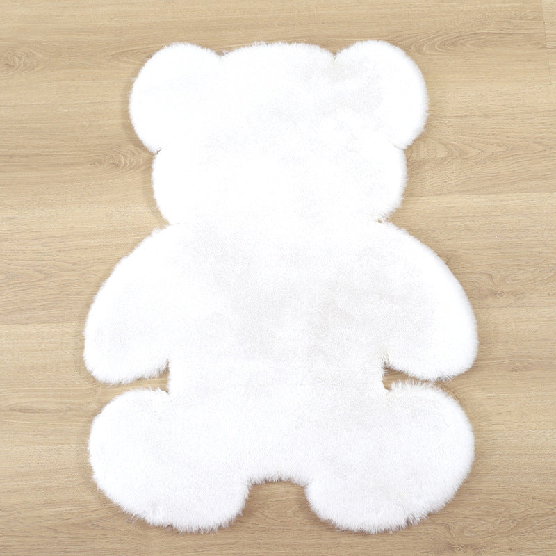 Lovely Bear shaped Area Rug Stylish Solid Shag Polypropylene Indoor Carpet Easy Care Friendly Washable Rug for Bedroom